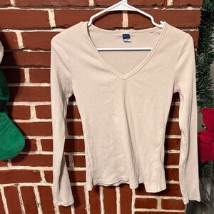 Old Navy Cream Ribbed Plush Tee